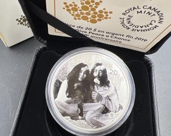 2019 John Lennon Coin Canada Fine Silver 20 Twenty Dollars Silver in Box & COA