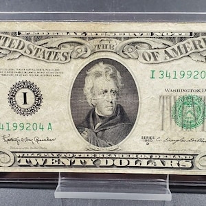 1950 D 20 FRN Federal Reserve Note Bill US Currency Better Block R Block Vf