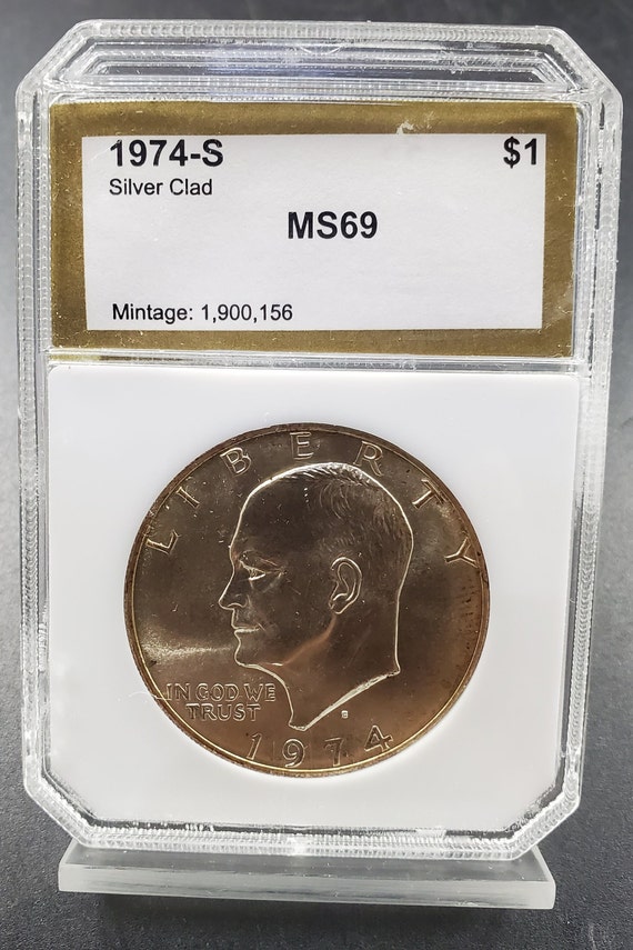 1974 S Ike Eisenhower 40% Silver Dollar Coin PCI MS69 - Etsy