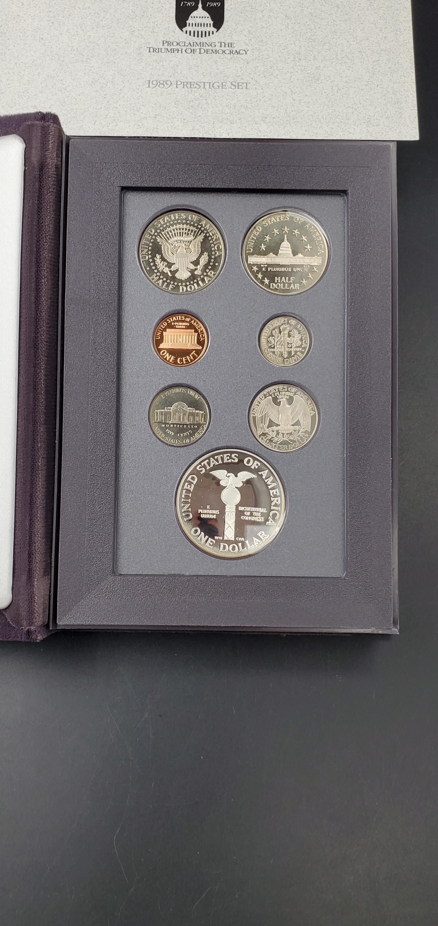 1989 S US Mint Prestige Proof Set OGP Box COA Silver Dollar - Etsy
