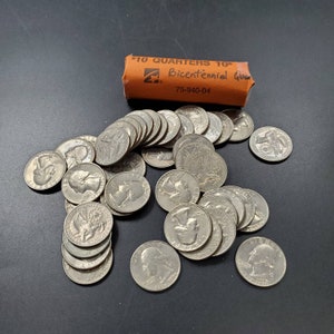 1976 Bicentennial Quarter Roll Circulated