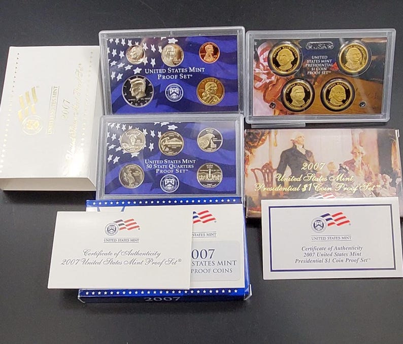 1999-2009 U.S. Mint Proof Set Clad 11 Sets W/coa and OGP - Etsy