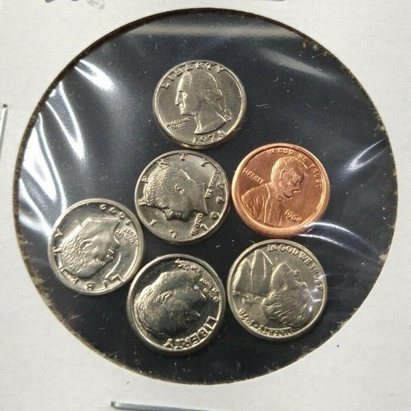 Miniature U.S. Mint Set GEM UNC Novelty 6 Coins Varying Years Modern Inflation