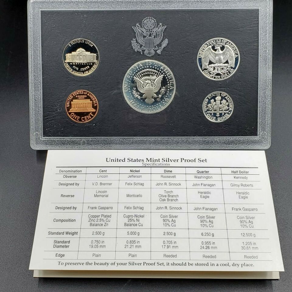 1995 S US Proof 90% Silver Coin Set OGP @robinsonscointown - Etsy