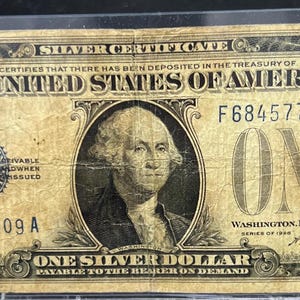 1928 1 One Dollar United States Silver Certificate Bill Very Circulated Damaged Ugly Cull Condition Taped
