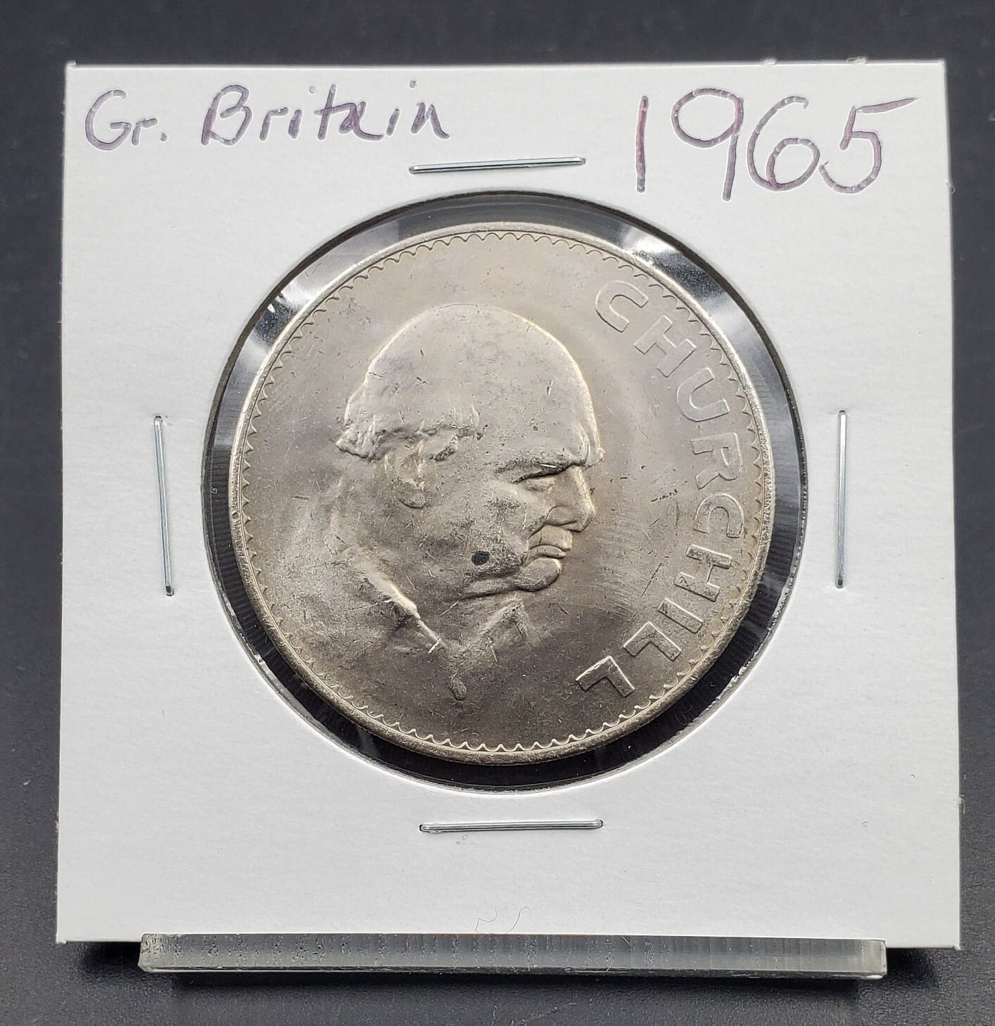 1965 UK Great Britain 1 Crown Coin, Sir WINSTON CHURCHILL Circulated