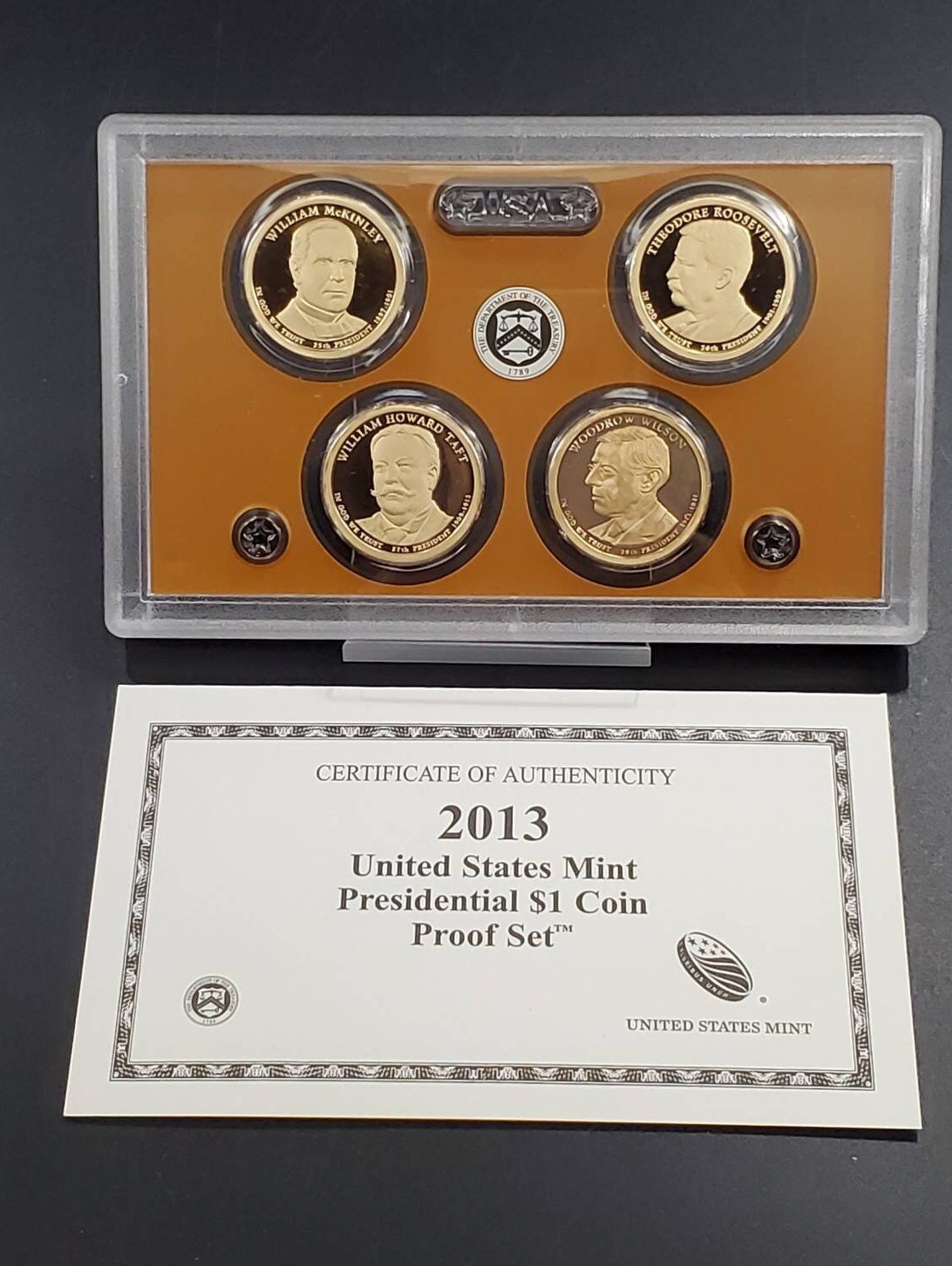 2013 US Mint Presidential 1 Dollar Coin Proof Set Complete With