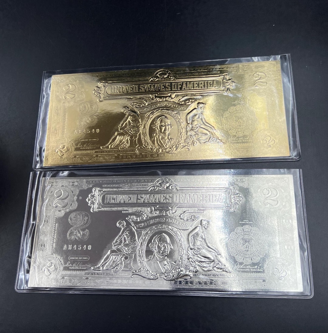 Silver Note Set 2 Note Set 1 One Dollar Silver & Gold Foil Silver Certificates Fantasy ...