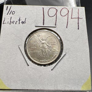 1994 1/10th Oz Mexico Silver Libertad .999 Fine Silver Coin Fractional SKU#A