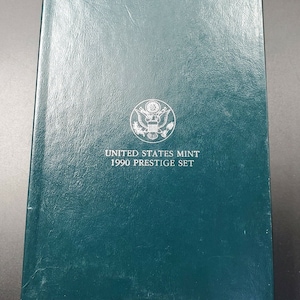 1990 S US Mint Prestige Proof Set OGP Box COA Silver Dollar - RobinsonsCoinTown