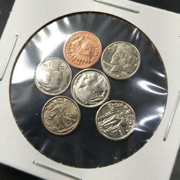 Miniature U.S. Mint Set Gem Unc Novelty 6 Coins Varying Years Classic Inflation