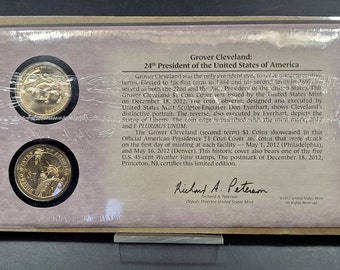 2012 GROVER CLEVELAND 2nd Term Presidential Dollar P D 2 coins Set First Day OGP