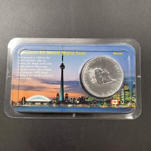 1999 Canada 1 Oz Silver Argent Maple Leaf Gem BU UNC Coin Littleton Packaging