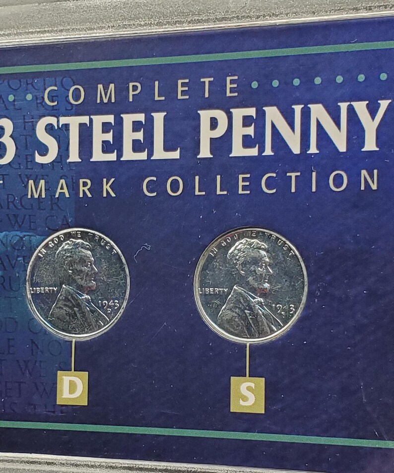 Complete 1943 Steel Penny Mint Mark Collection 3 Pc Collectible Coin Set Etsy
