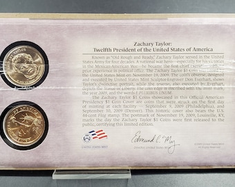 Zachary Taylor 2009 Presidential Dollar P & D 2 Coin Set First Day OGP