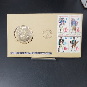 American Revolution Bicentennial 1975 PAUL REVERE First Day Stamp Medal Coin PGP