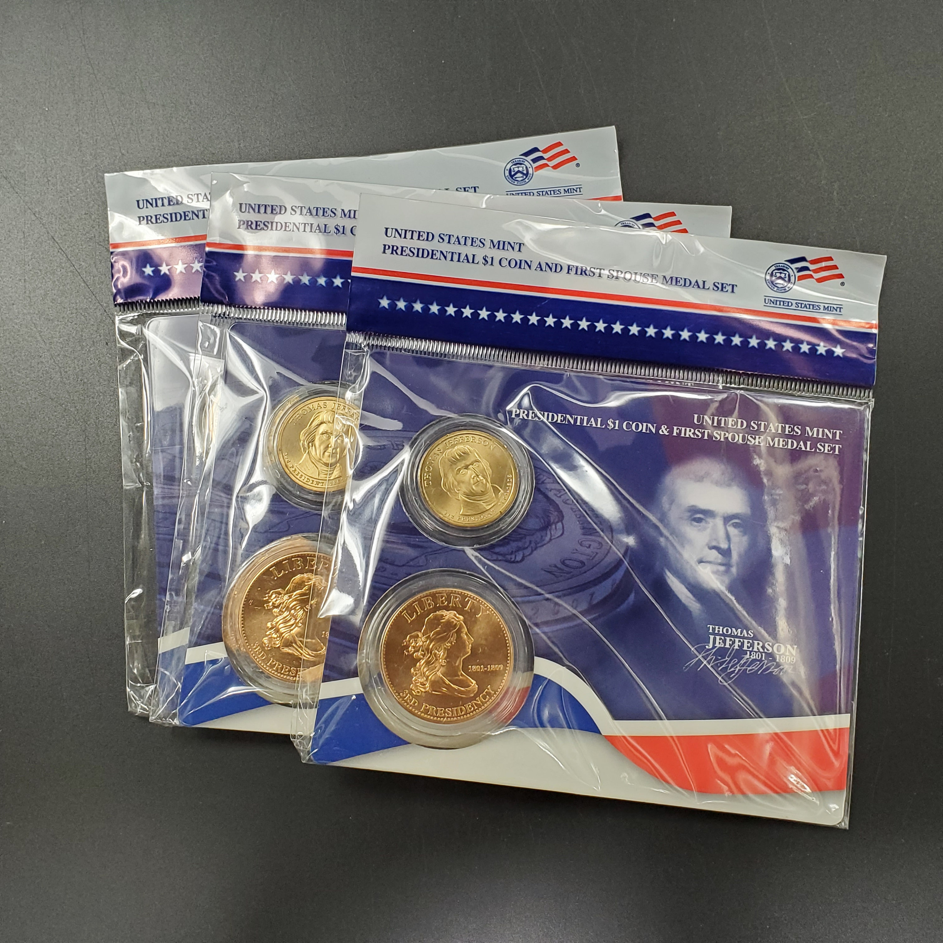 2007 Thomas Jefferson 1 Dollar Presidential Coin and First Spouse