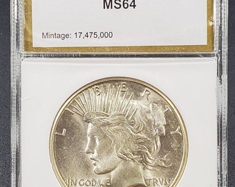 1922 S Peace Silver Dollar Coin PCI MS64