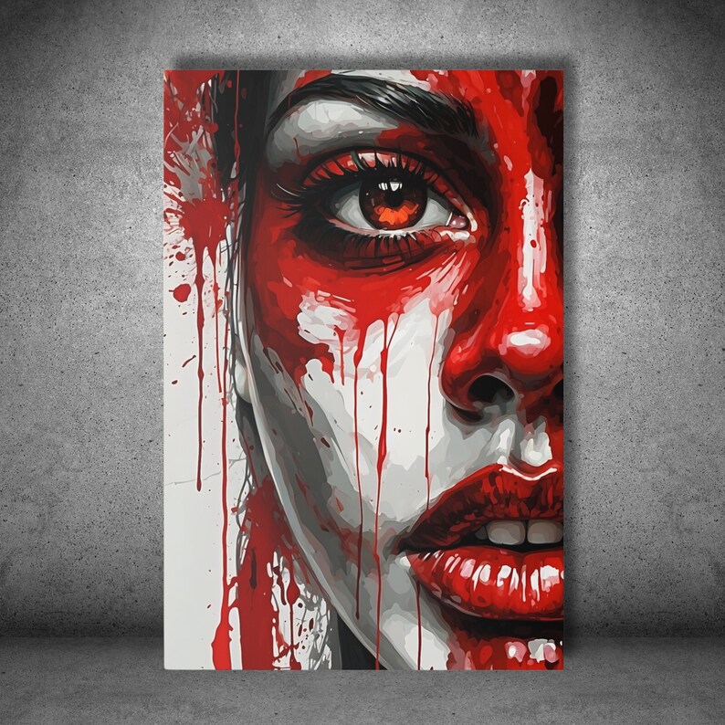 Canvas Art, Original Digital Art Printed on Canvas, Scarlet Siren