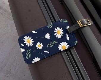 Stylish Luggage Tag, Travel Gift, Best for You, Daisy Flower, Bag Name Tag, Travel Suitcase Label, Name Tag, Gift