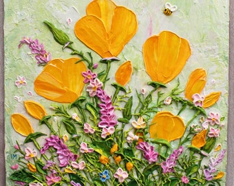 California poppies 3d painting