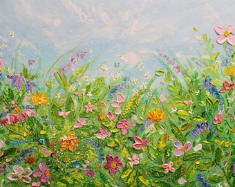 Summer field Acrylic painting on canvas