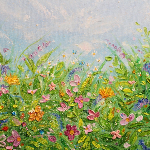 Summer field Acrylic painting on canvas