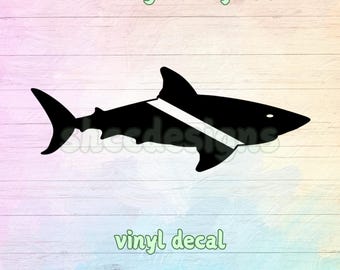 Shark Dive Flag Vinyl Decal: Scuba Car, Window, Laptop Sticker
