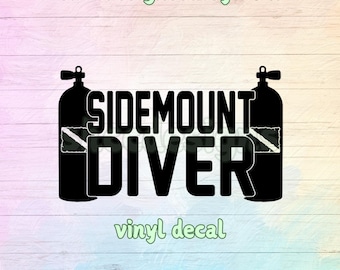 Sidemount Diver Vinyl Decal: Scuba Dive Tank Sticker
