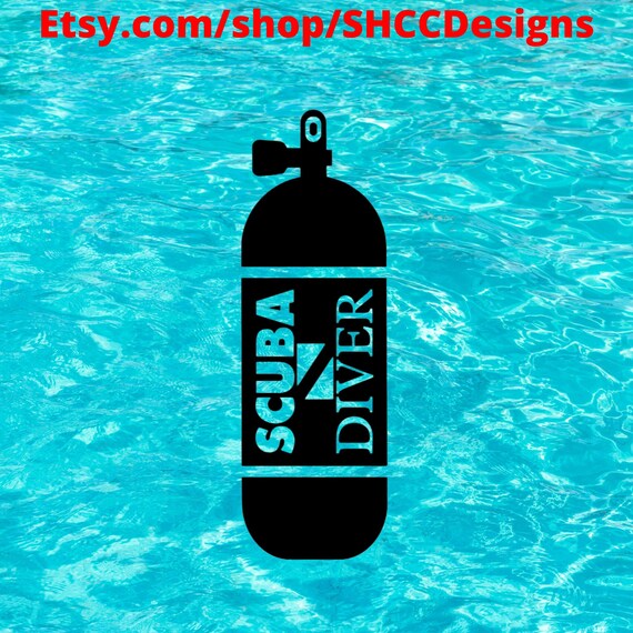 SCUBA Diver Tank Vinyl Decal / Scuba Decal / NITROX Decal / Etsy
