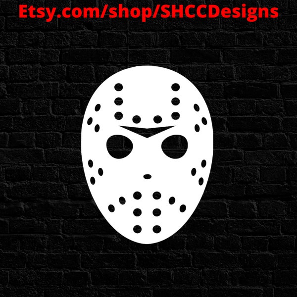 Hockey Mask Vinyl Decal / Die-Cut /  Window Sticker / Car Decal / Horror Fan Decal / Scary