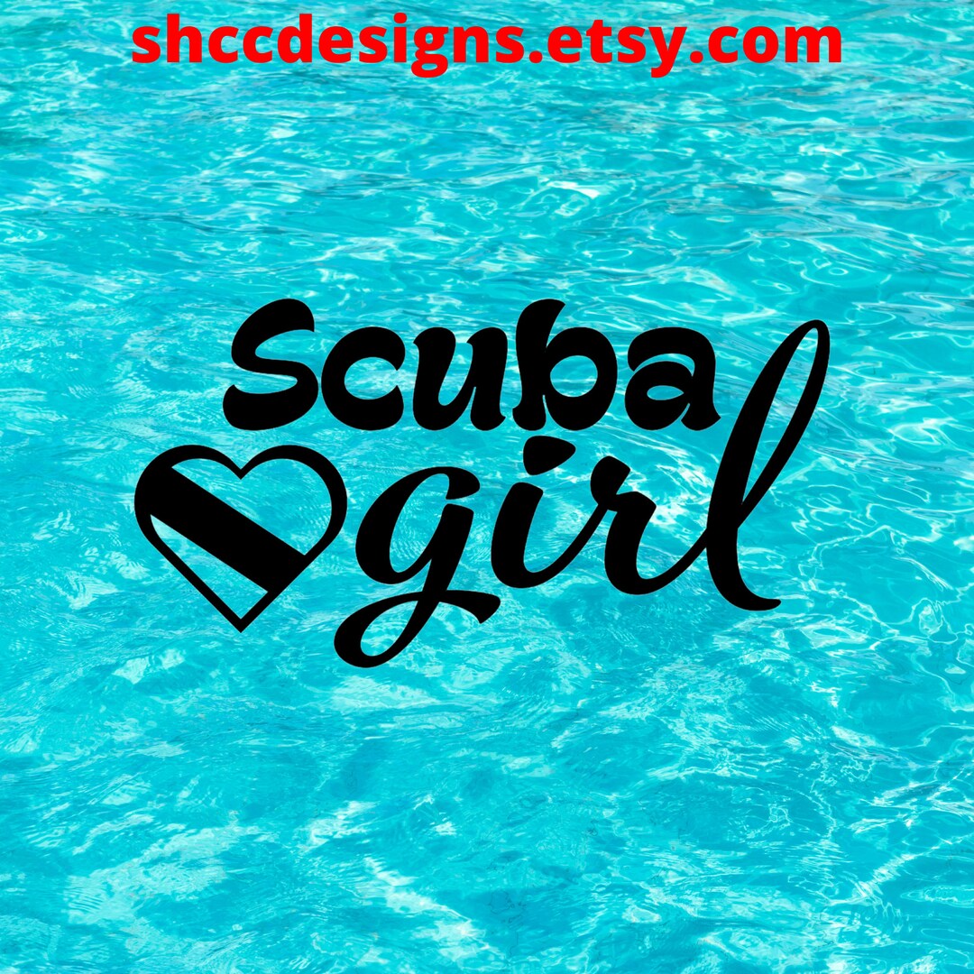 SCUBA Girl Vinyl Decal / Scuba Diver Decal / Dive Tank Decal / Tumbler
