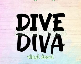 Dive Diva Vinyl Decal: Scuba Girl Sticker for Tumblers