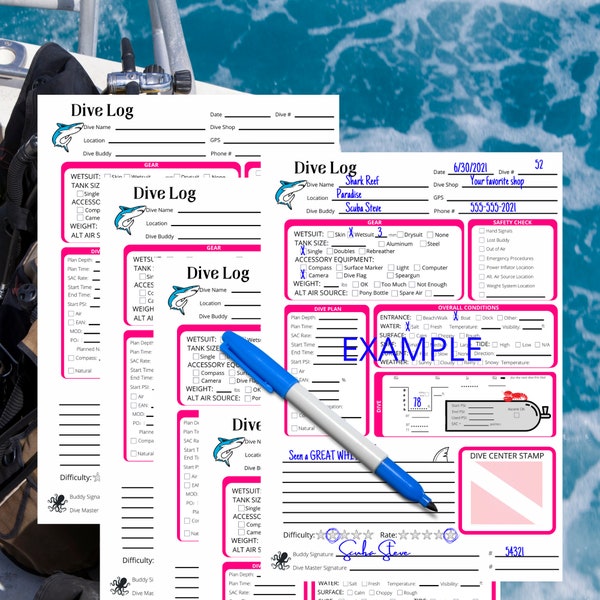 Scuba Log Binder Etsy