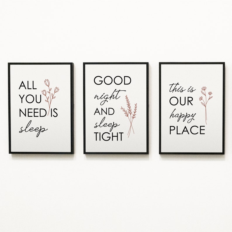 Bedroom Posters Set of 3 Prints Modern Poster Bedroom Etsy