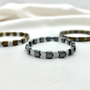Unisex Plated Hematite Bracelets