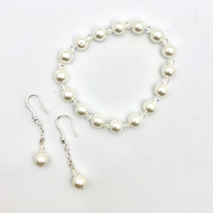 Ecru Glass & Swarovski Crystal Set