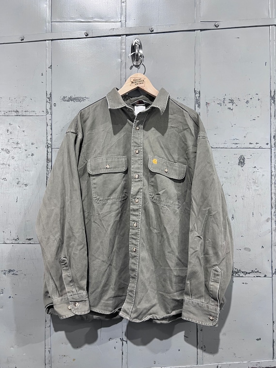 人気新品 Beige Carhartt 80s Earth Shirt Button-up Long-sleeve Tone トップス