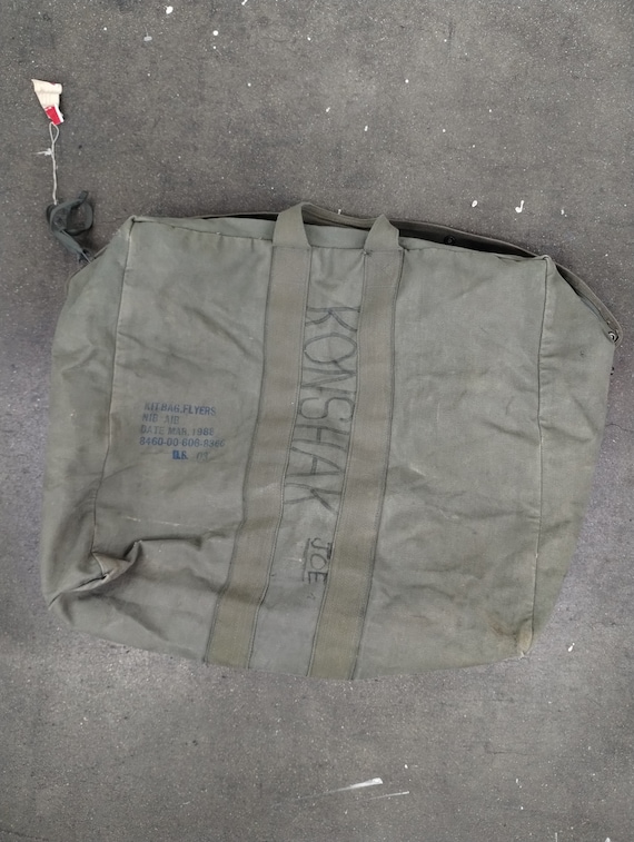 80s US Army Kit Duffle Aviators Duffle Bag Cotton Canvas OG