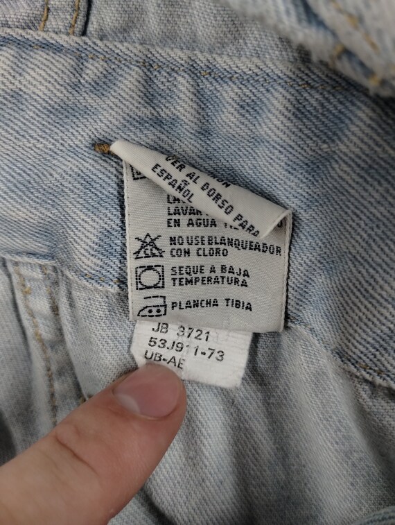 34x26 90's Union Bay Lightwash Denim Overalls 199… - image 6