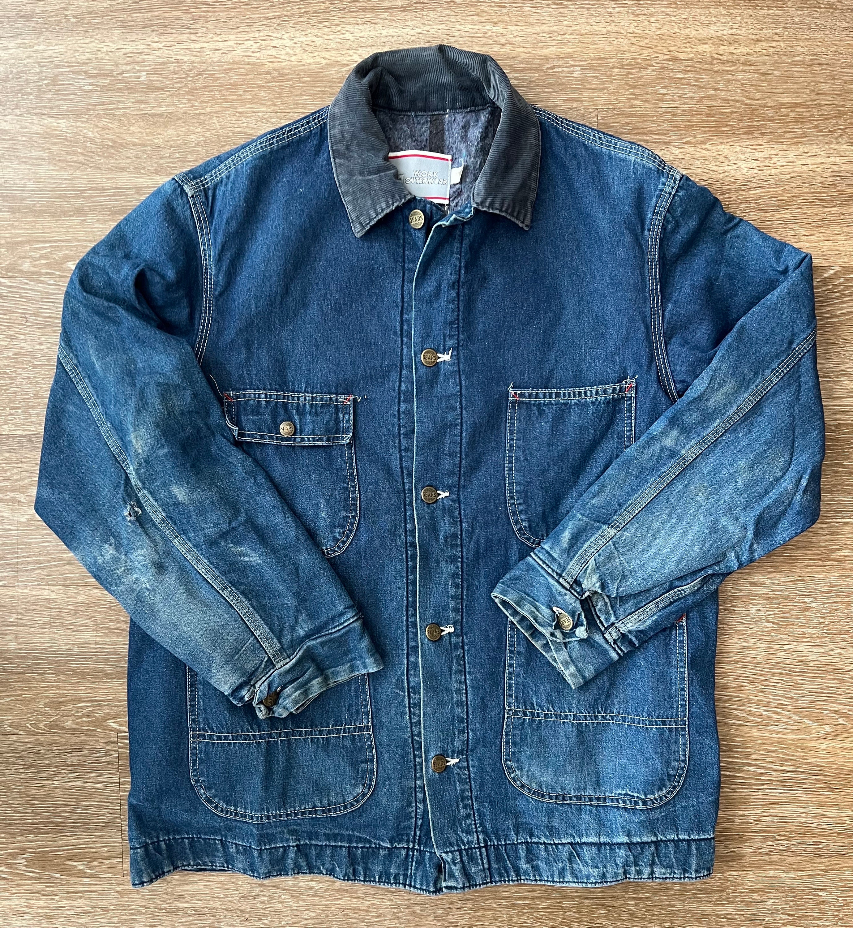 70s Sears Workwear Blanket Lined Denim Chore Jacket Large - Etsy