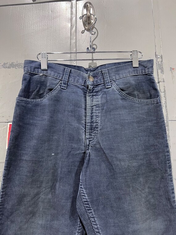 Size 28x27 70s 80s  Levi’s 519 corduroy blue Deni… - image 5