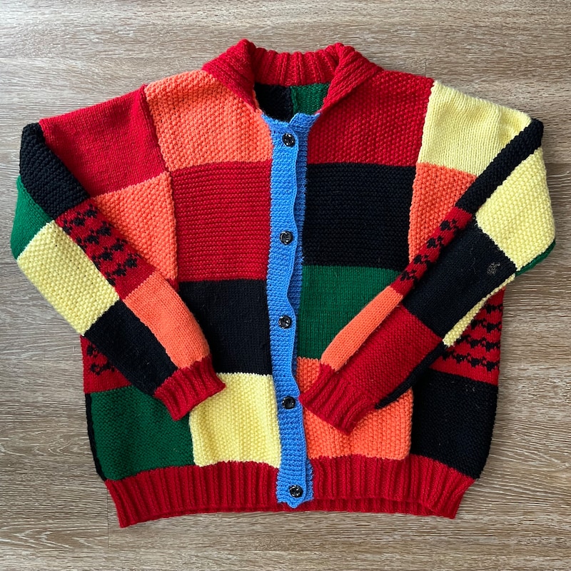 [K*B 24FW 2차] B.C vintage color block cardigan