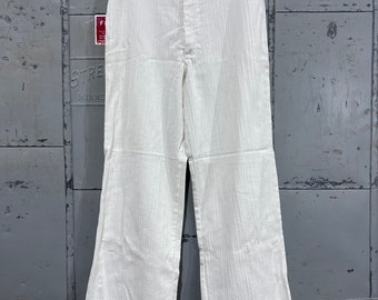 Vintage 1970s White Linen Wide Legged Pants - Etsy