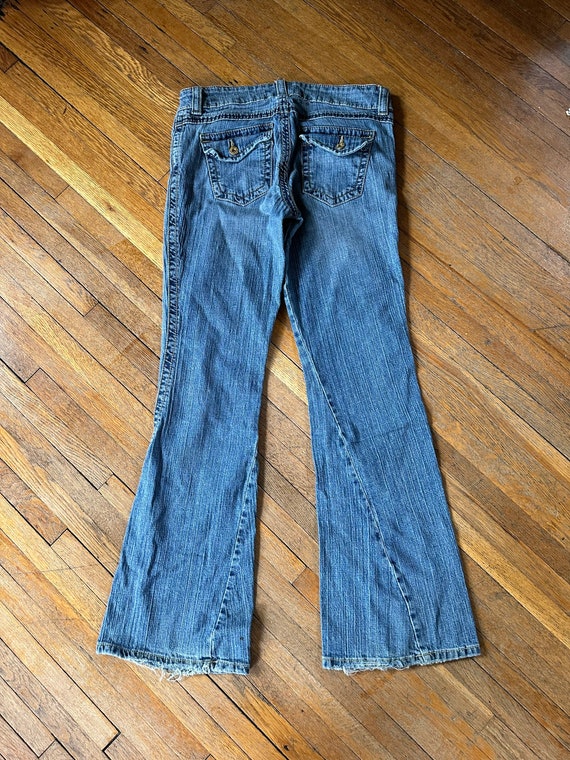 Vintage Low Rise Flared Jeans LEI Distressed Y2K 9