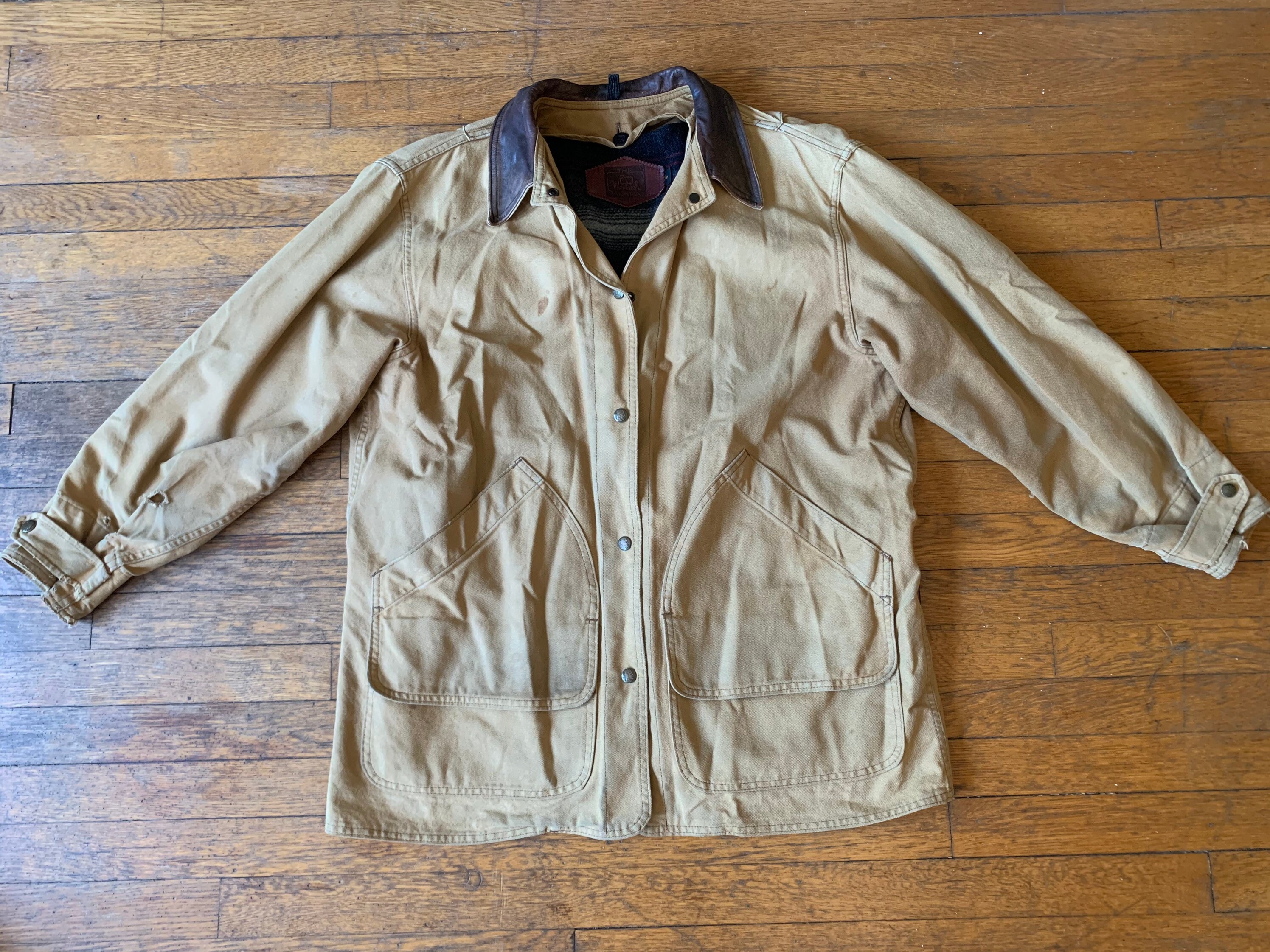 90s Woolrich Canvas Wool-lined Jacket 