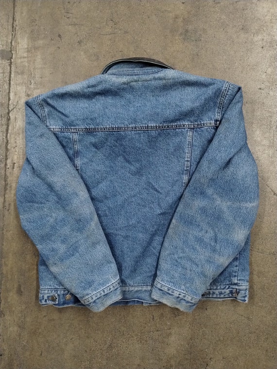 XL 90’s Woolrich Flannel Lined Denim Jacket Work … - image 4