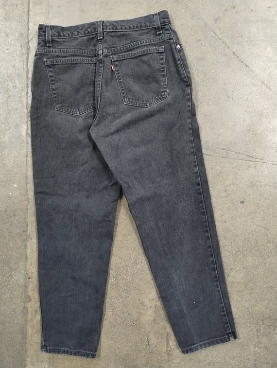31x29 90s Levi's Black 550 Jeans Tapered Pants 19… - image 5
