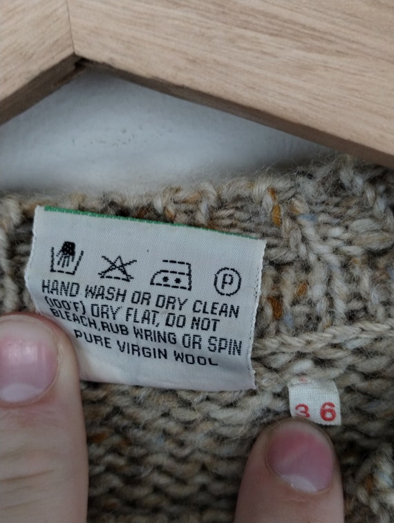 XS 90s LL Bean Irish Cable Knit Sweater Fisherman… - image 2
