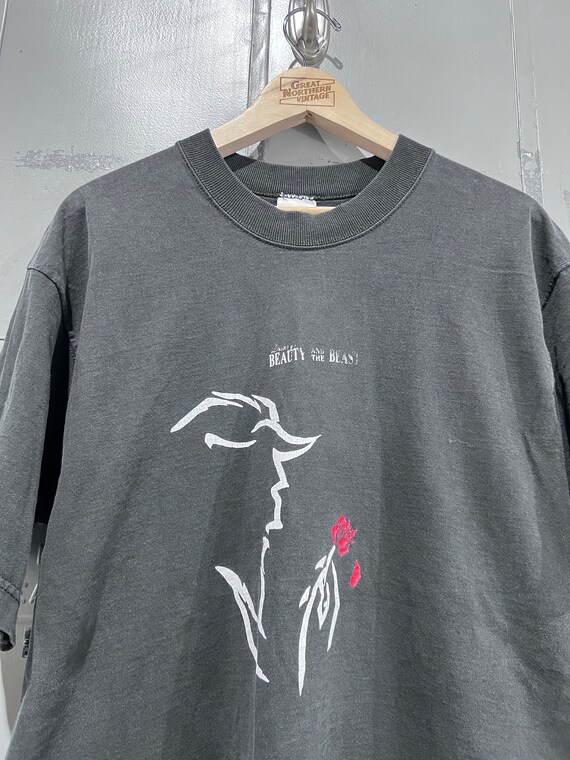 L 90s Beauty and the beast tshirt Disney princess… - image 2